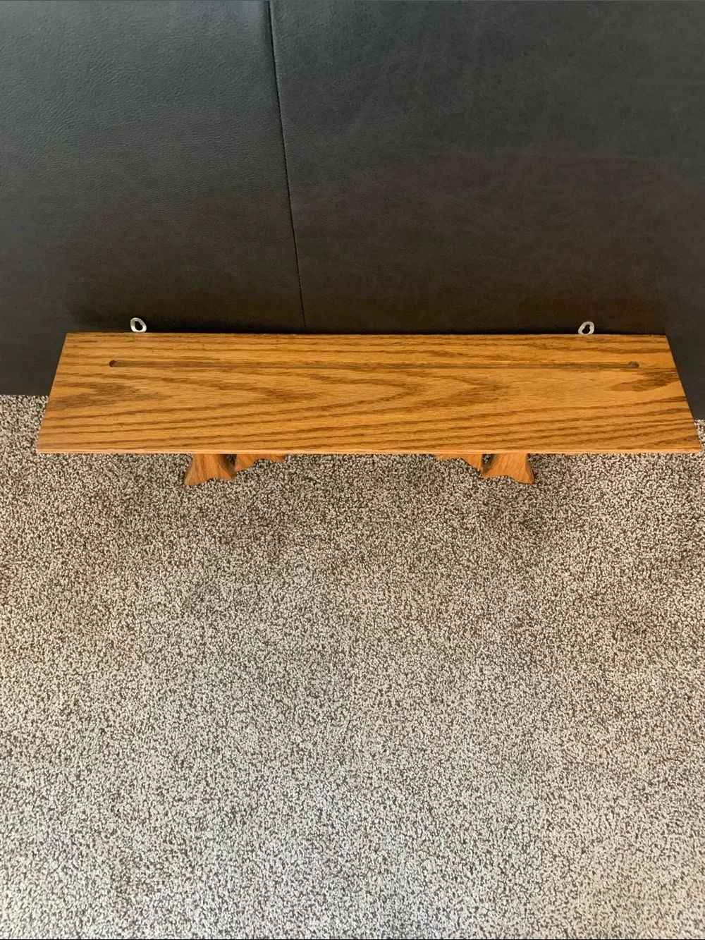 Vintage Wood Wall Shelf with Double Bow Design Cottagecore Plate Groove